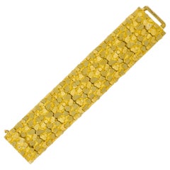 Très important bracelet en or jaune 14k "Nugget" de succession