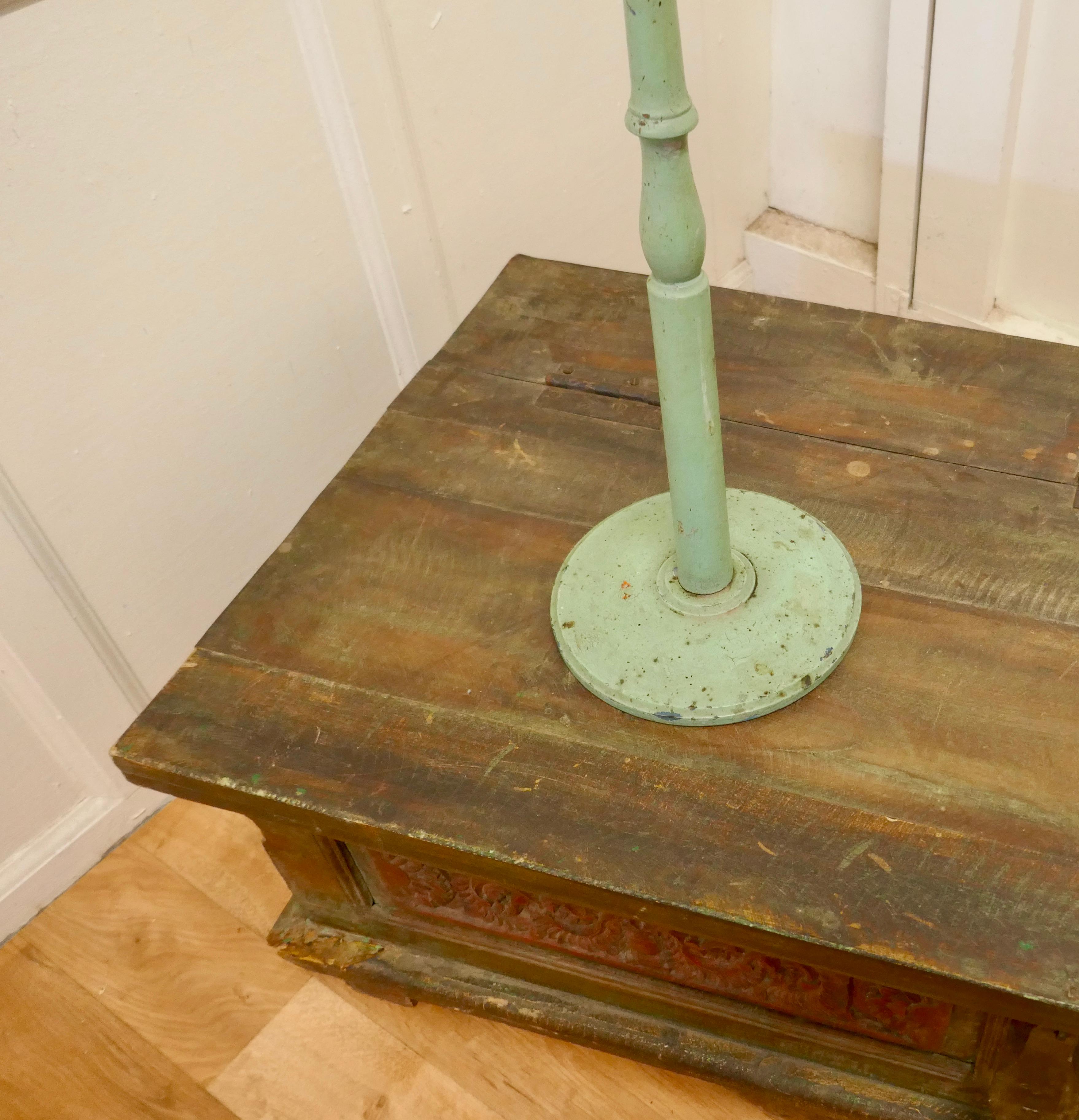 Very Tall 19th Century French Shabby Original Painted Hat Stand For Sale 1