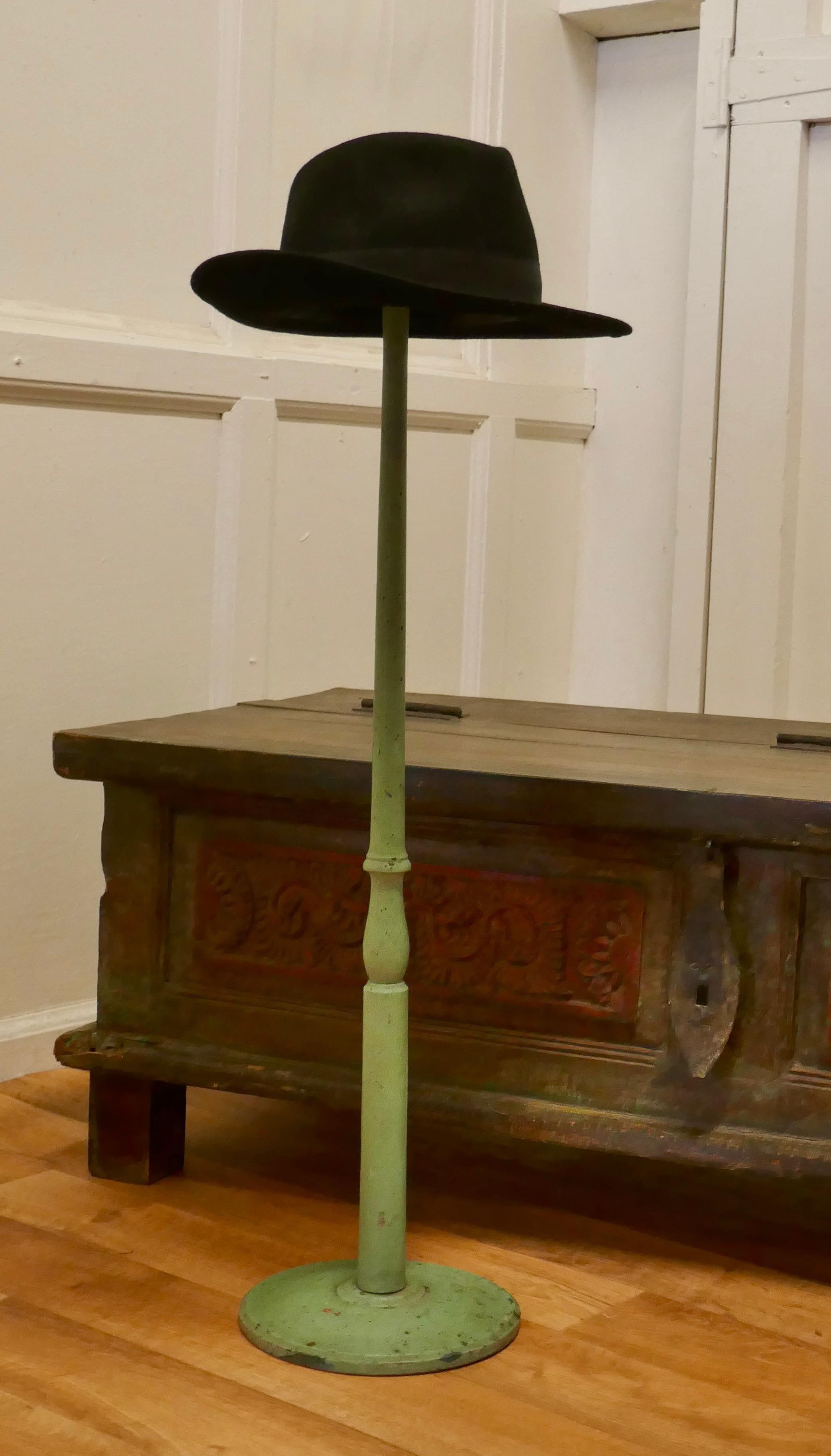 Very Tall 19th Century French Shabby Original Painted Hat Stand For Sale 2