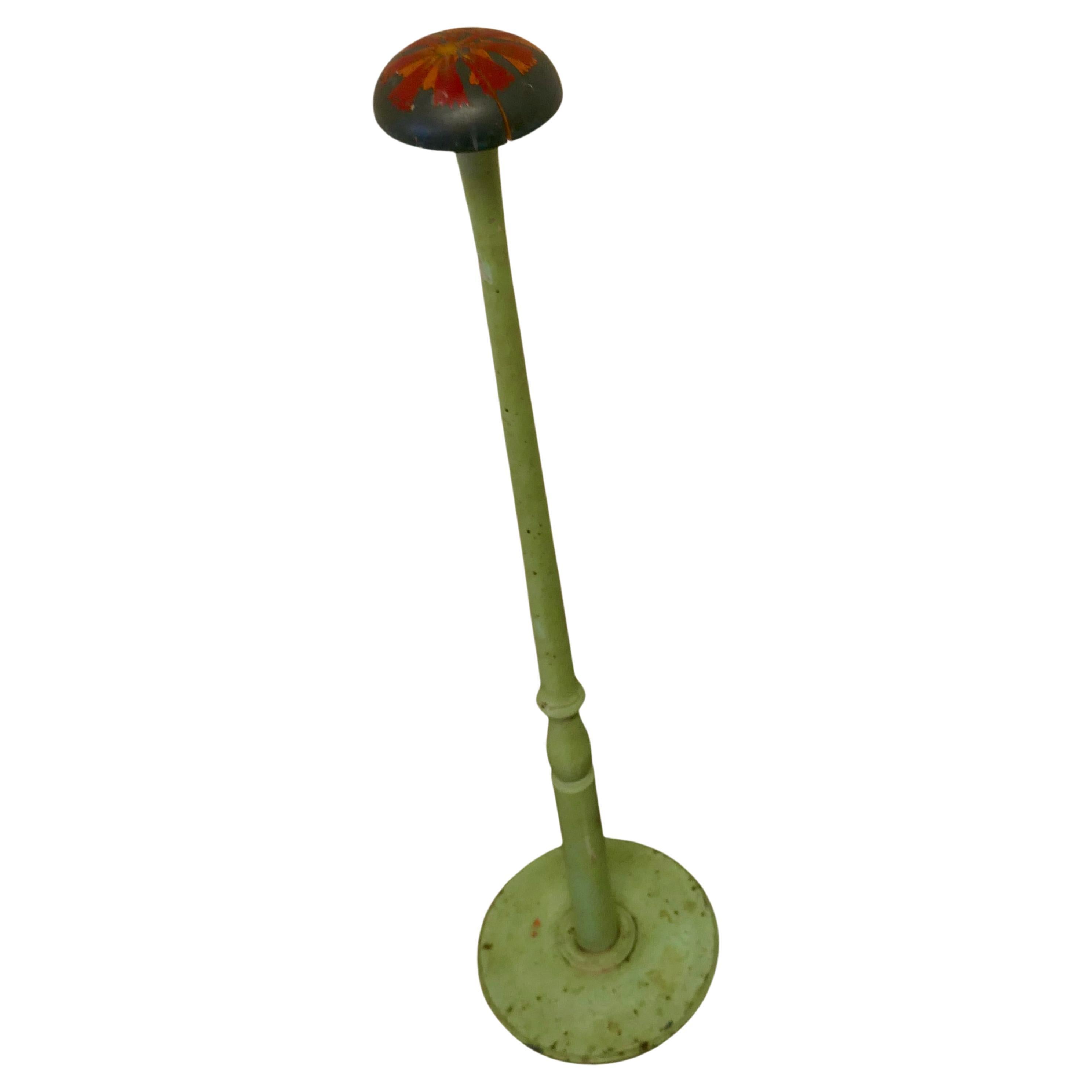 Very Tall 19th Century French Shabby Original Painted Hat Stand For Sale