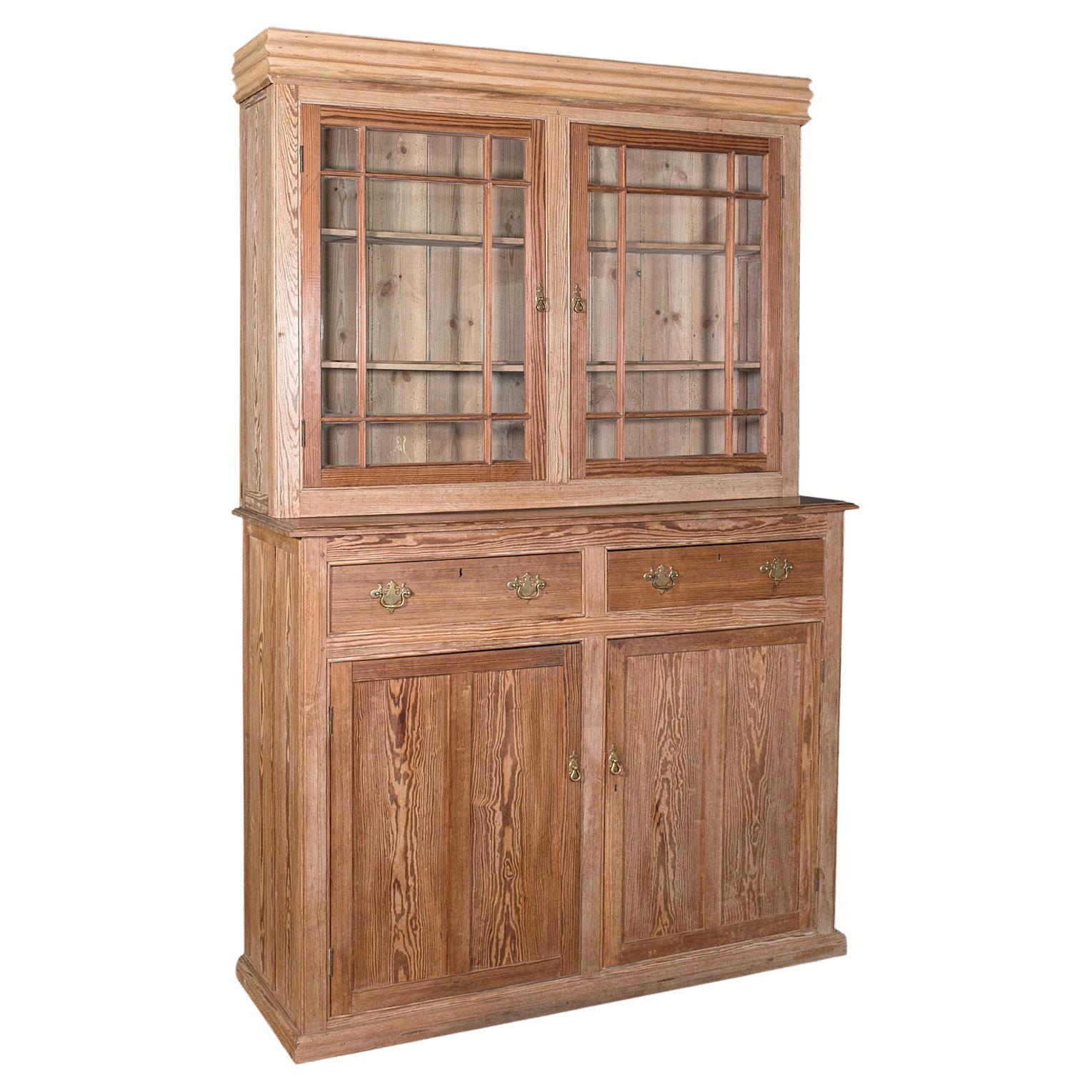 Antiker antiker Schrank, englisch, Kiefernholz, kleiner Schrank, viktorianisch, um 1850