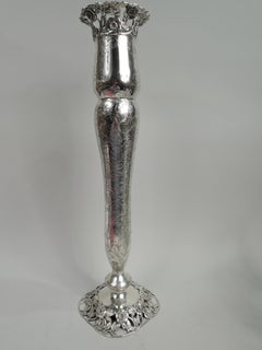Antique American Edwardian Classical Sterling Silver 24-Inch Vase