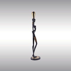 Very Tall Bronze Ndebele Sculpture, Original Mid-Century Modern, 1950s