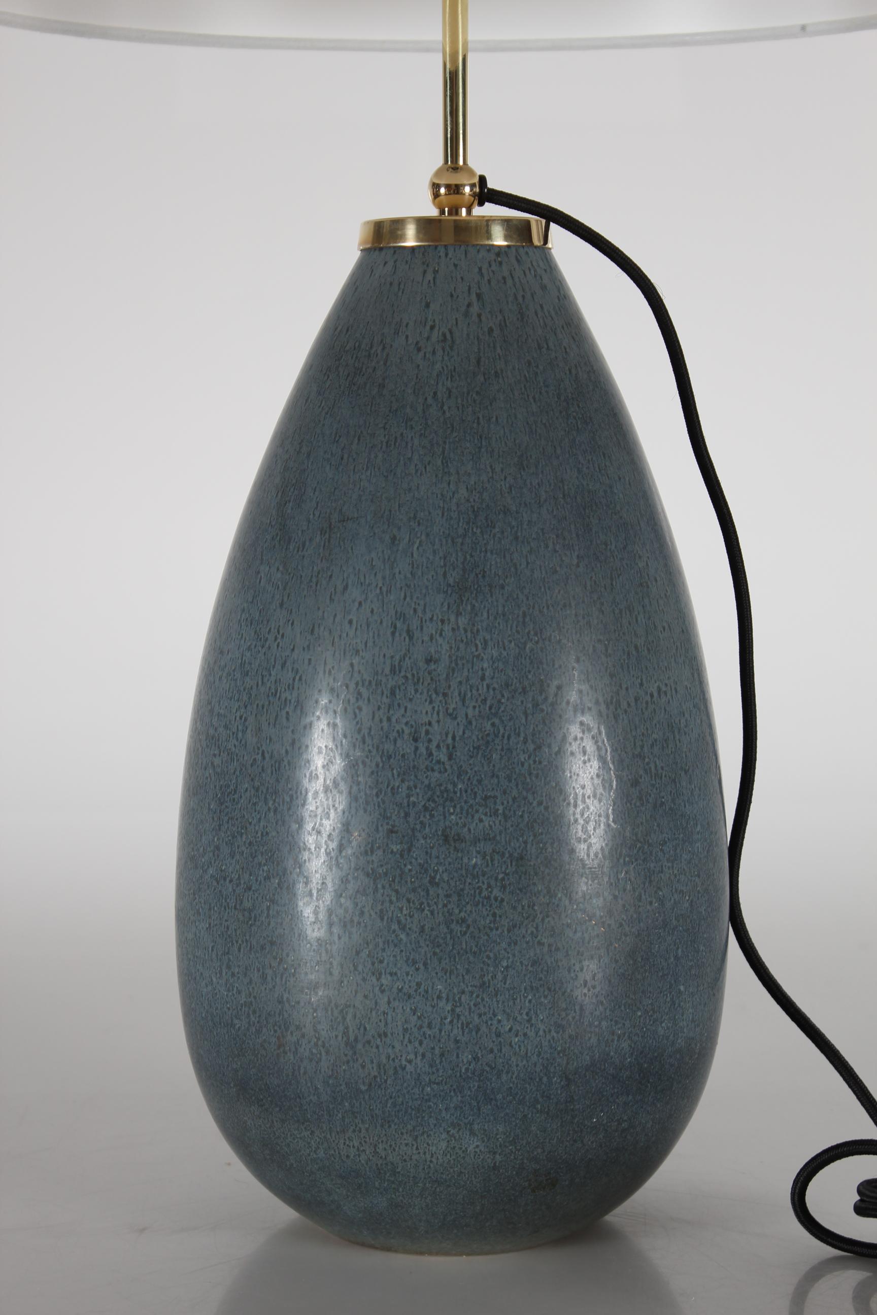 Scandinavian Modern Very Tall Carl-Harry Stålhane Drop Shaped Table Lamp by Rörstrand, Sweden 1960s  For Sale