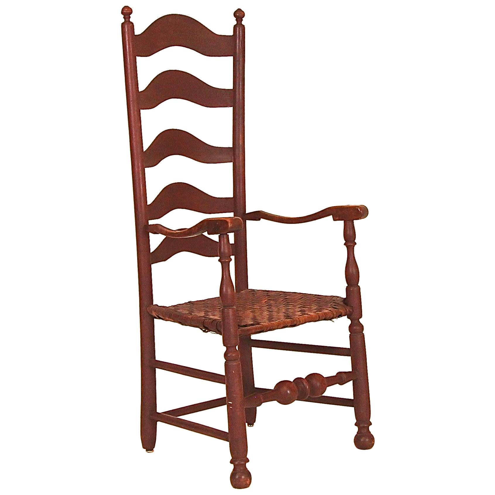 Very Tall Five-Slat Ladderback Armchair