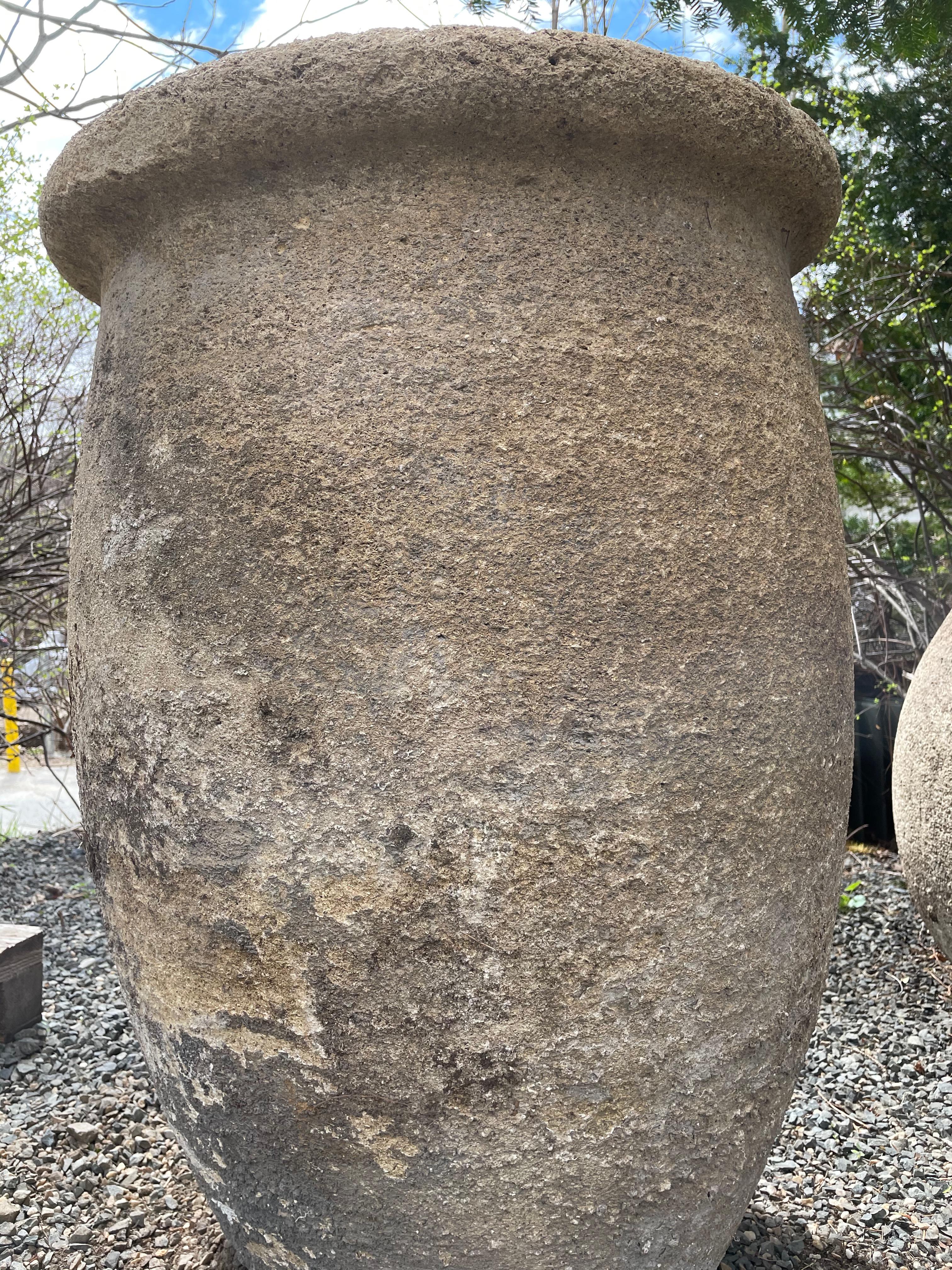 Hand-Carved Very Tall French Carved Stone Pot/Planter/Fountain For Sale