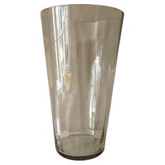 Very tall French clear glass vase