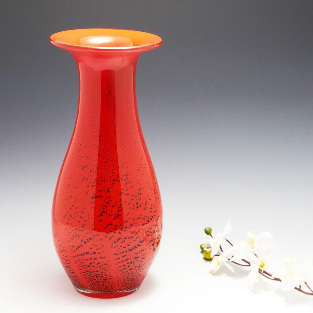 20th Century Very Tall Karl Wiedmann Designed Ikora Glass Vase, c1930