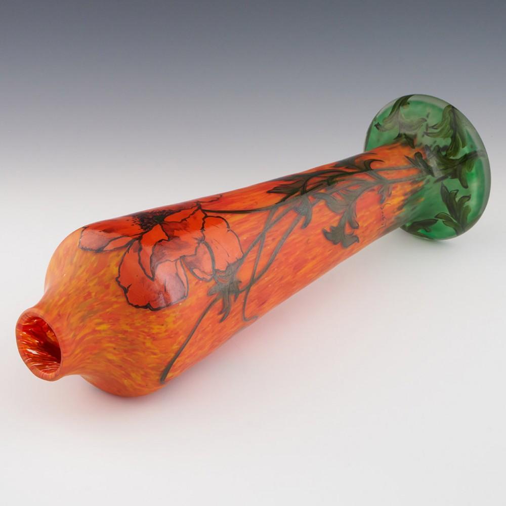 Jarrón alto Legras Poppy c1920 siglo XX en venta
