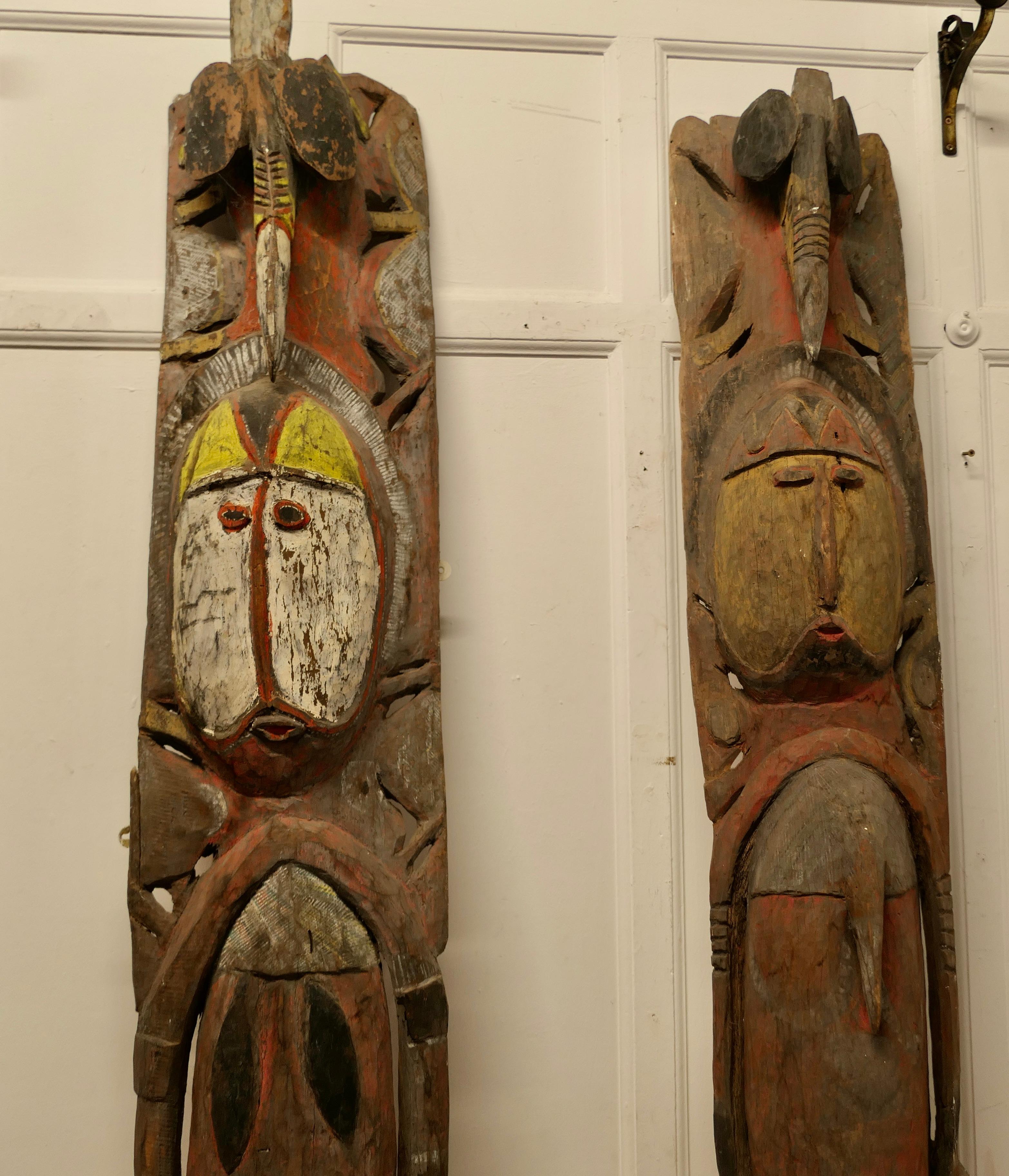 Very Tall Pair of African Marriage Figure Panels  This is a very heavy pair   For Sale 2