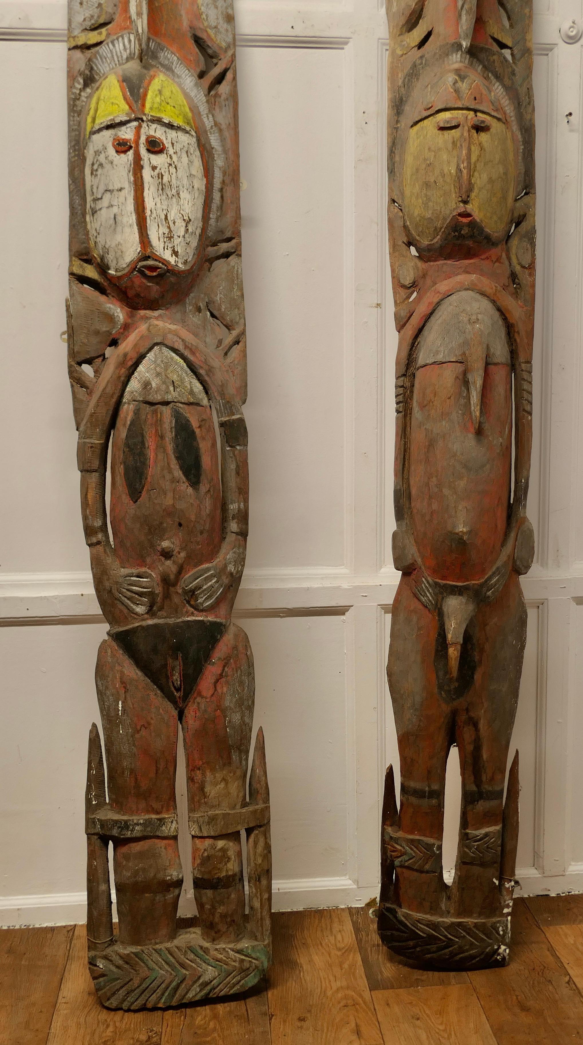 Very Tall Pair of African Marriage Figure Panels  This is a very heavy pair   For Sale 3