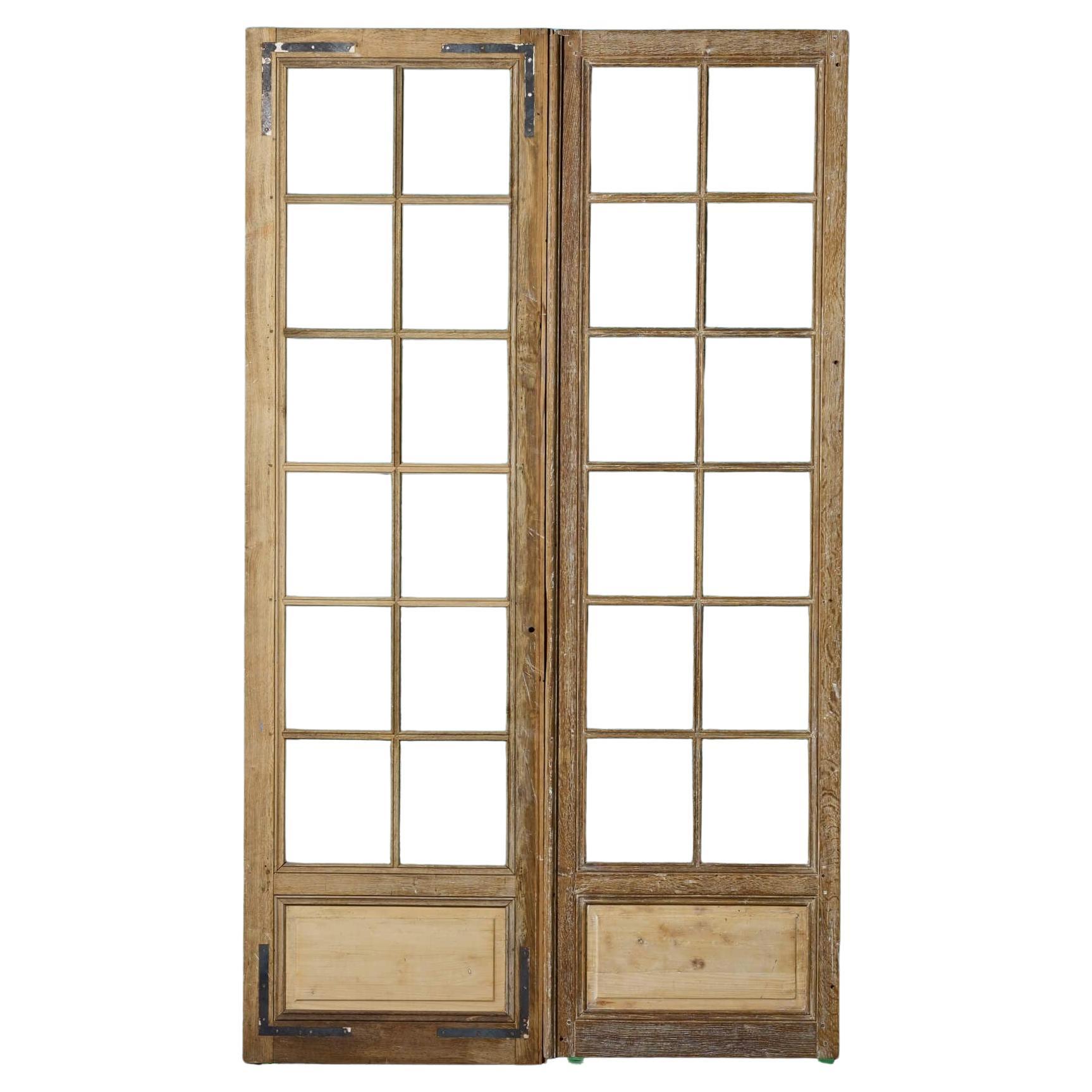 Very Tall Set of Antique Oak Doors for Glazing For Sale
