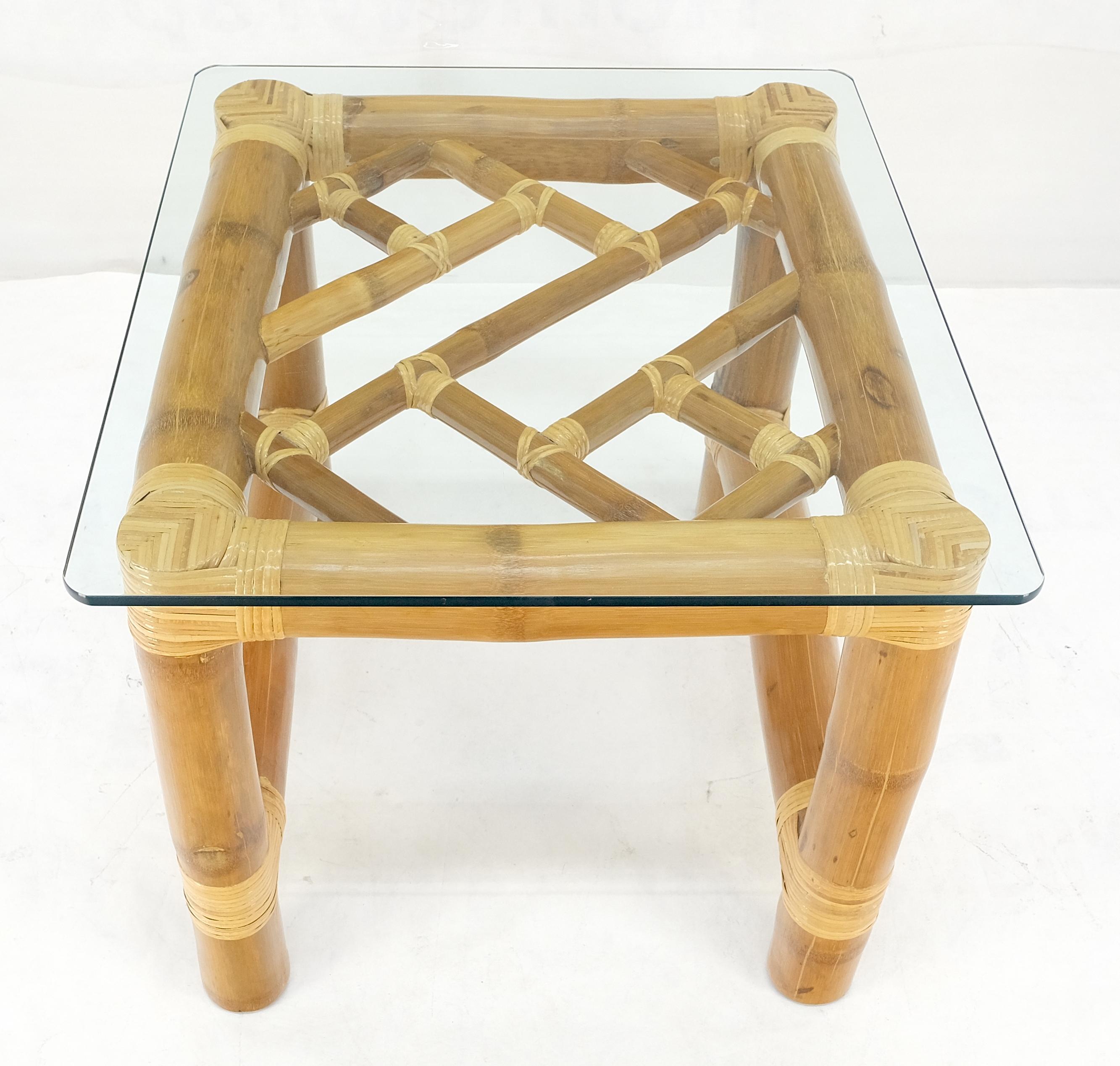 Mid-Century Modern Very Thick Bamboo Base Rectangle 29x25