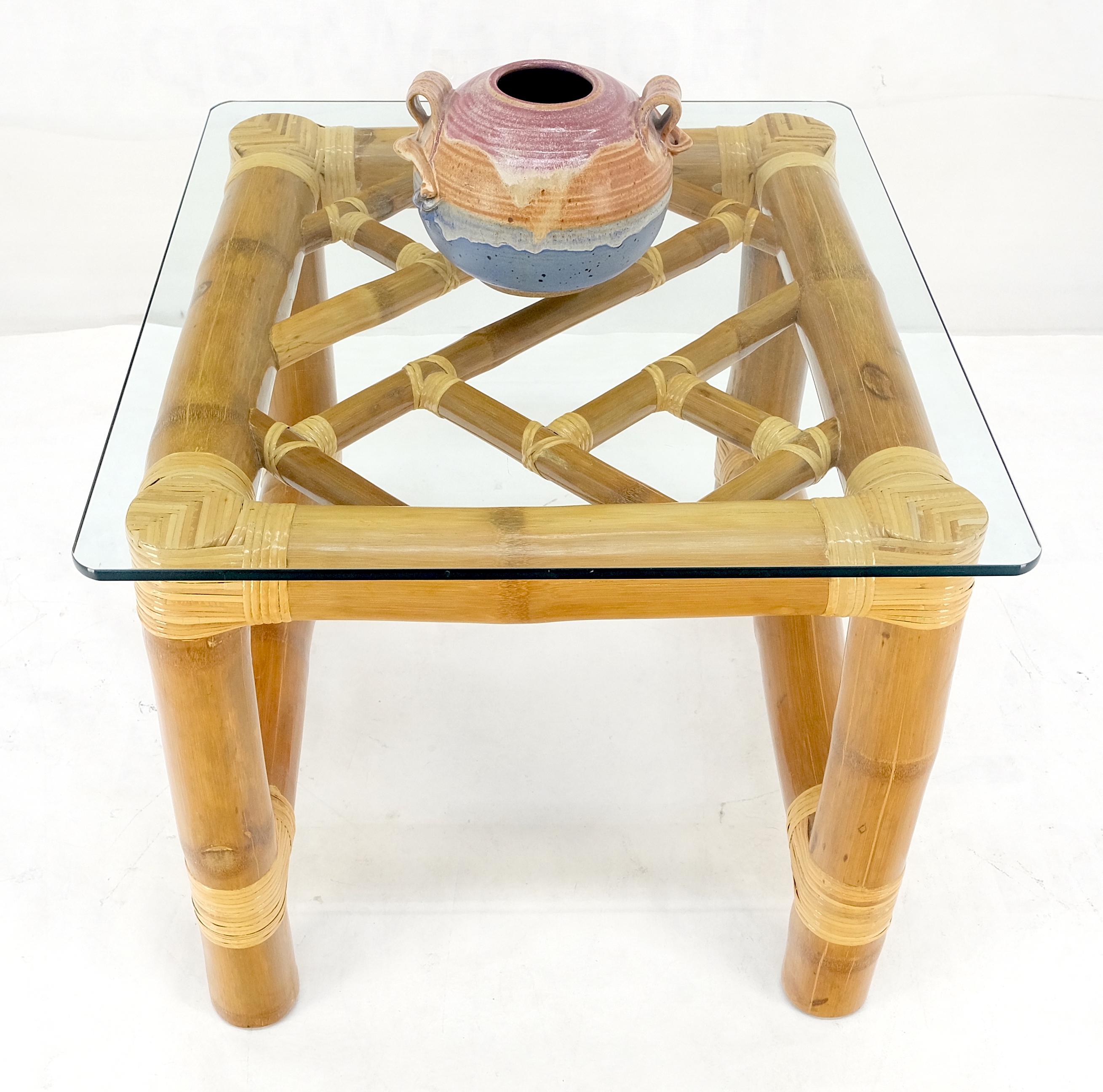 20th Century Very Thick Bamboo Base Rectangle 29x25