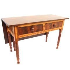 Very Unique 19th Century Pennsylvania Late Sheraton Single Drop Leaf Table