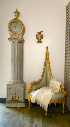 Very Unique Antique Hand Painted Swedish Clock Neoclassical Design, circa 1810