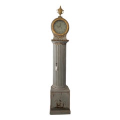 Very Unique Antique Hand Painted Swedish Clock Neoclassical Design, circa 1810