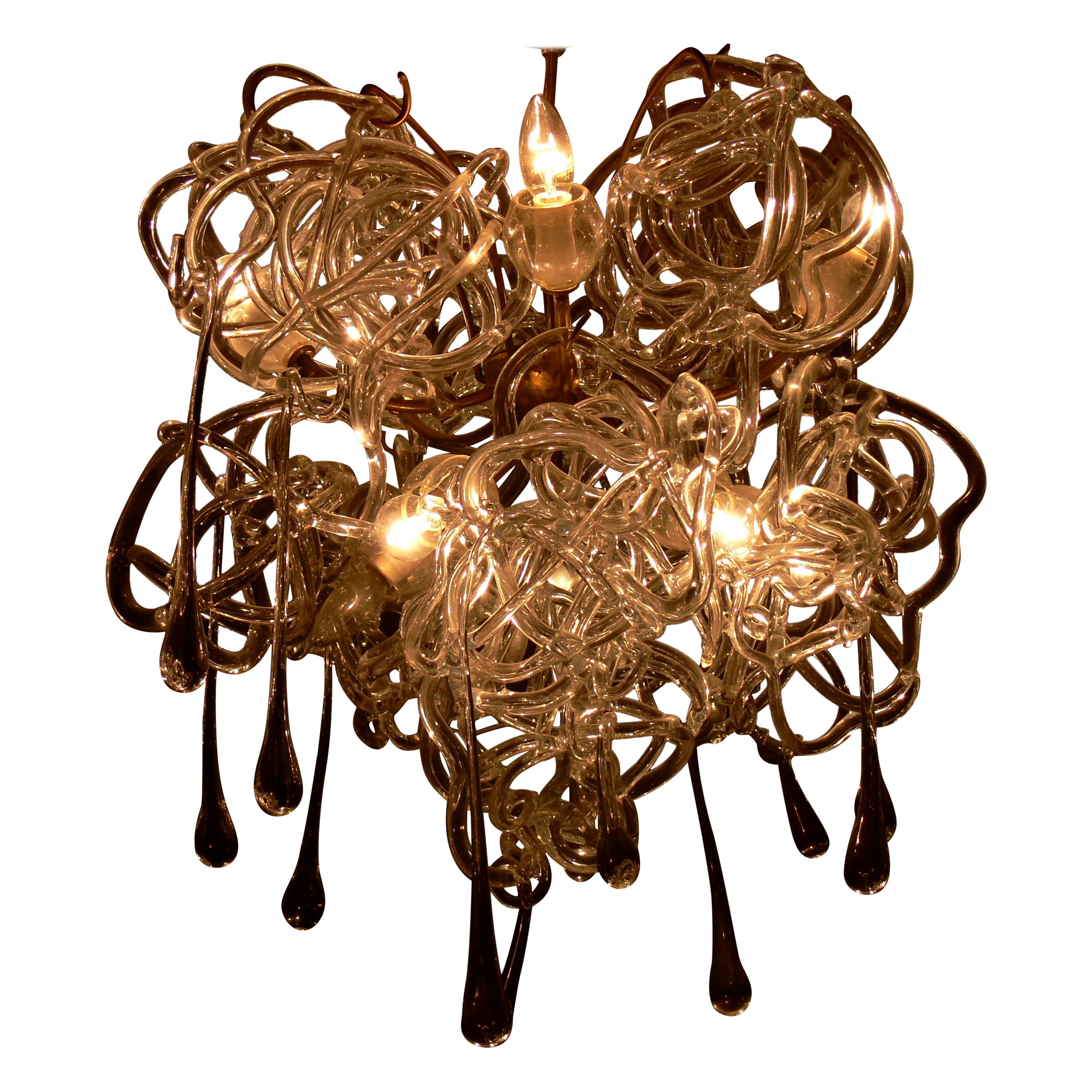 Very Unique Rare Organic Chandelier by René Roubíček, 1960s