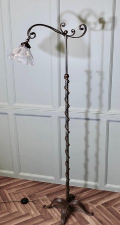 Very Unusual Arts and Crafts Telescopic Floor Lamp