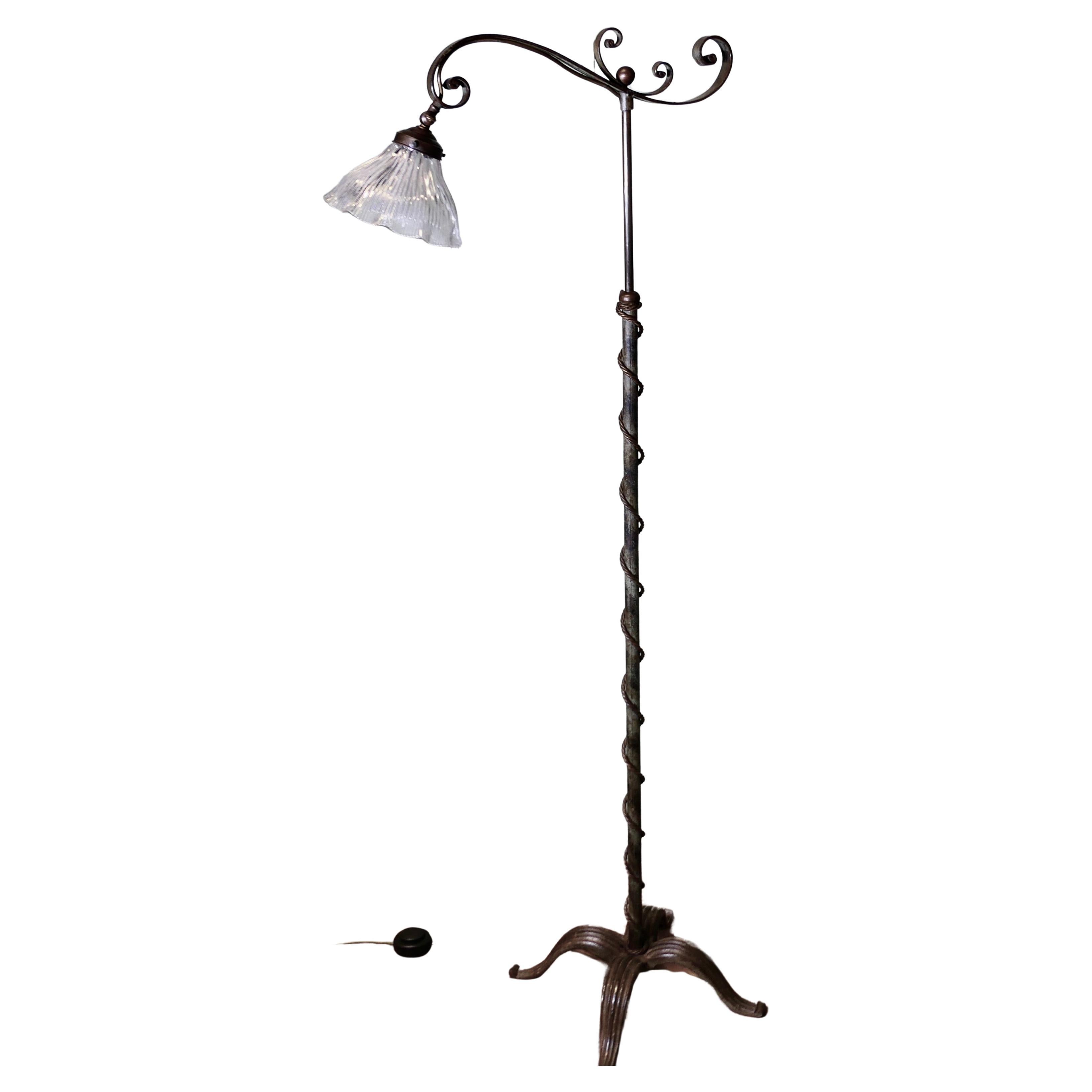 Very Unusual Arts and Crafts Telescopic Floor Lamp