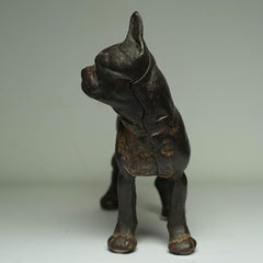 Very Unusual Black Cast Iron Boston Terrier by Hubley, circa 1910-1940