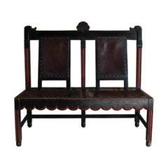 Antique Very Unusual circa 1900 Scandinavian Bench