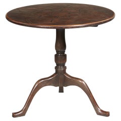 Very Unusual English Leather Clad Round Tripod Table