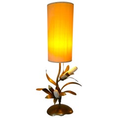 Very Unusual French Brass and Copper Harvest Table Lamp