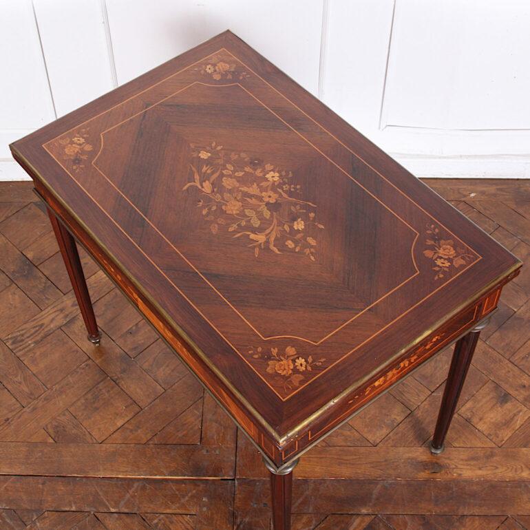 Early 20th Century Very Unusual Inlaid Exotic Wood Games Table