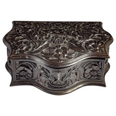 Very Unusual Mid 19th Century Ceylonese Carved Ebony Workbox