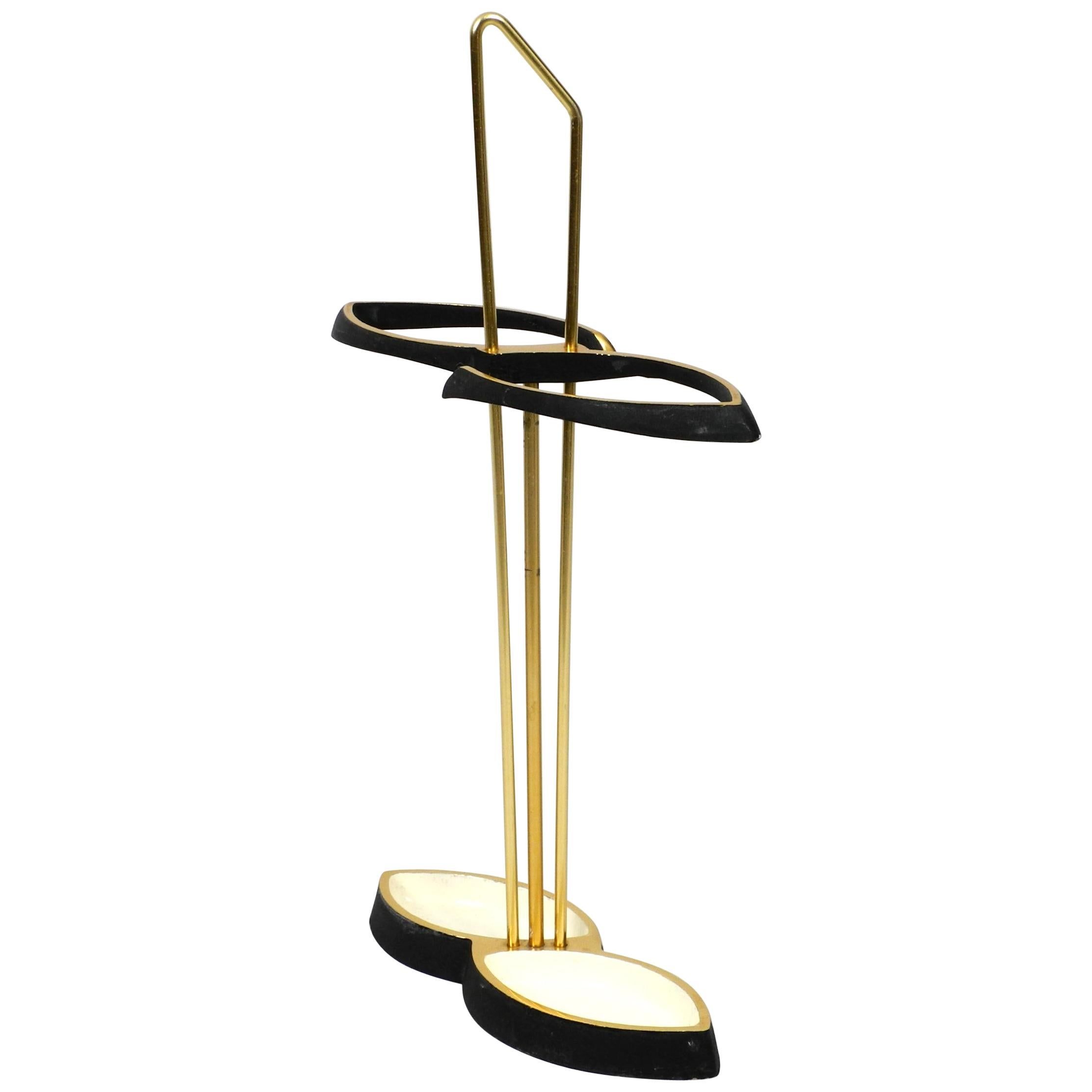 Very Unusual Mid-Century Modern Brass Umbrella Stand