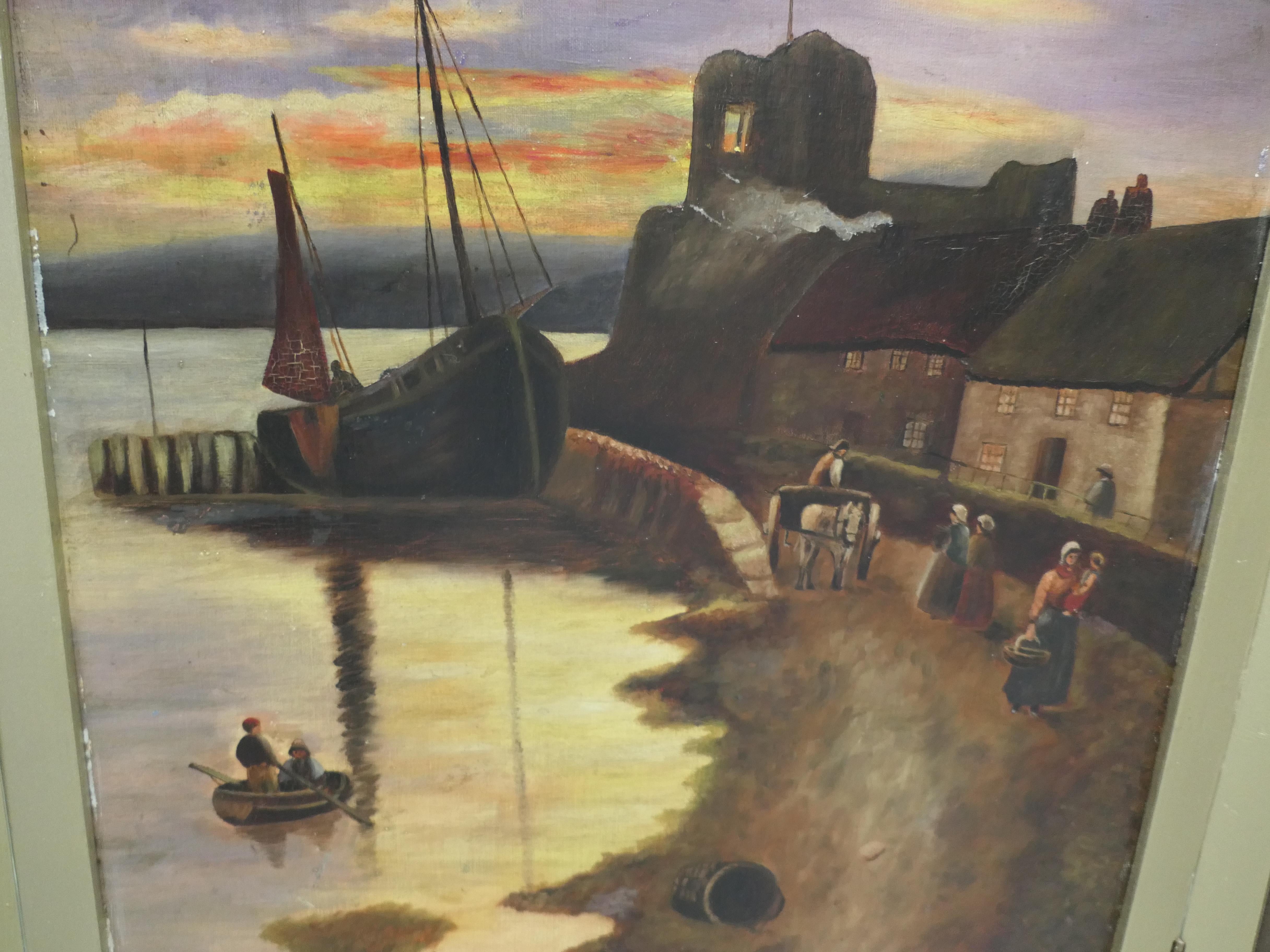 Inizio XX secolo Paravento a 3 pieghe dipinto, molto insolito, parafuoco dorato in vendita