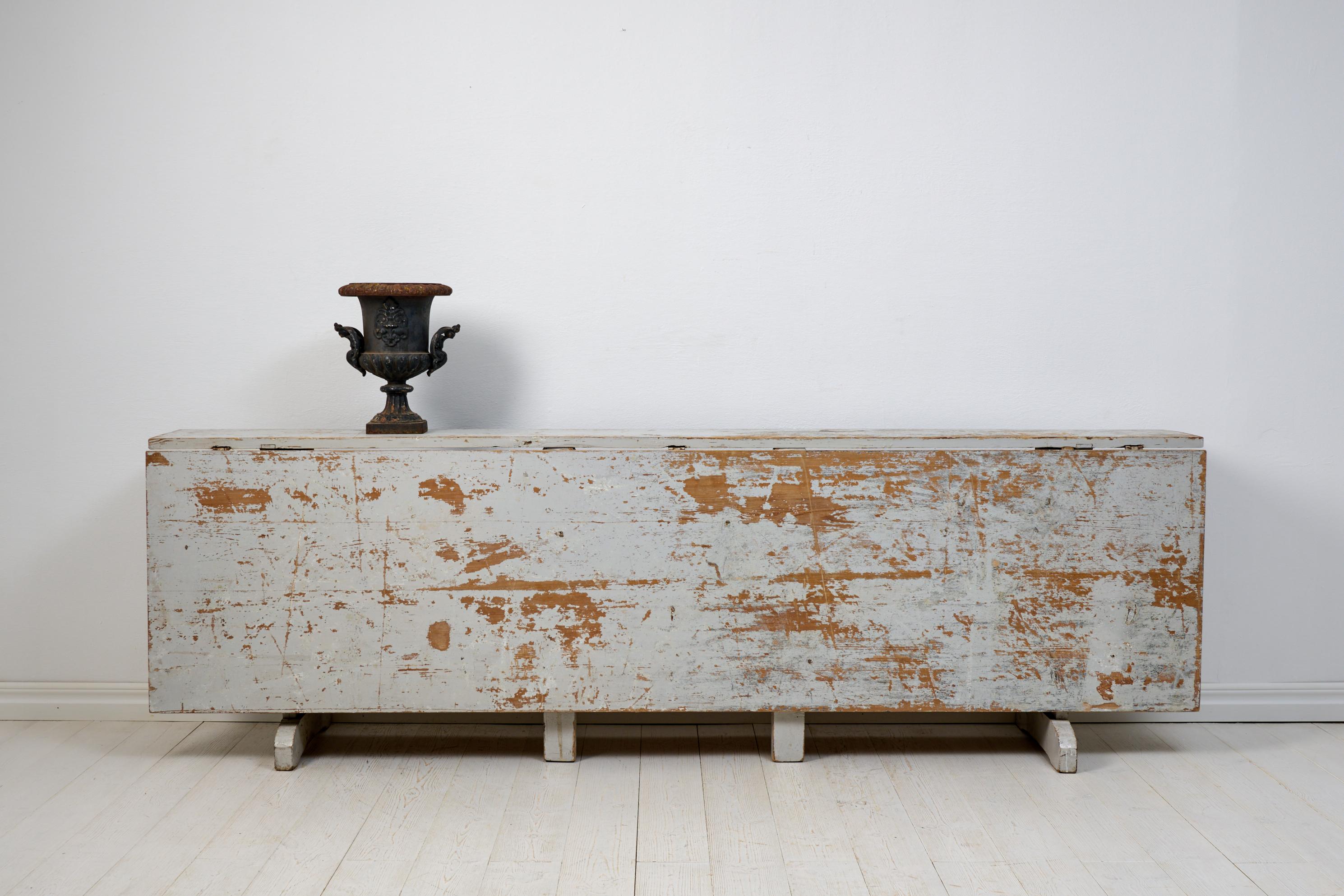 Hand-Crafted Very Unusual Swedish Antique Gustavian Drop Leaf Console or Dining Table For Sale