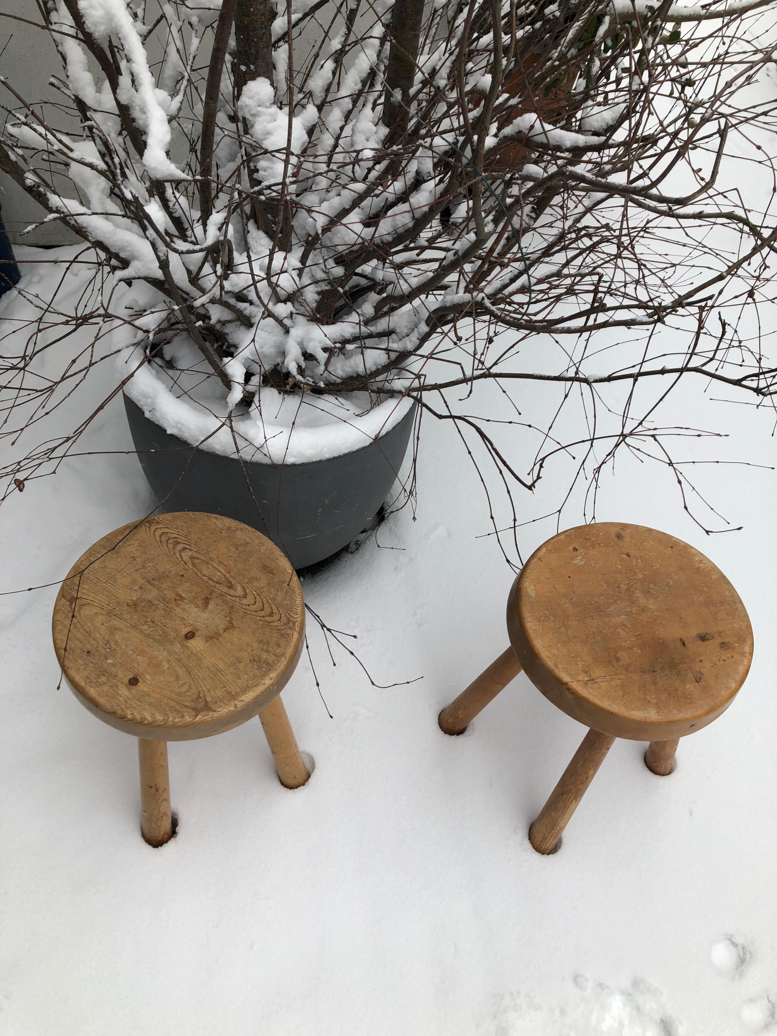 Very Rare Set of Charlotte Perriand 4 Legs Configuration Stools For Sale 4