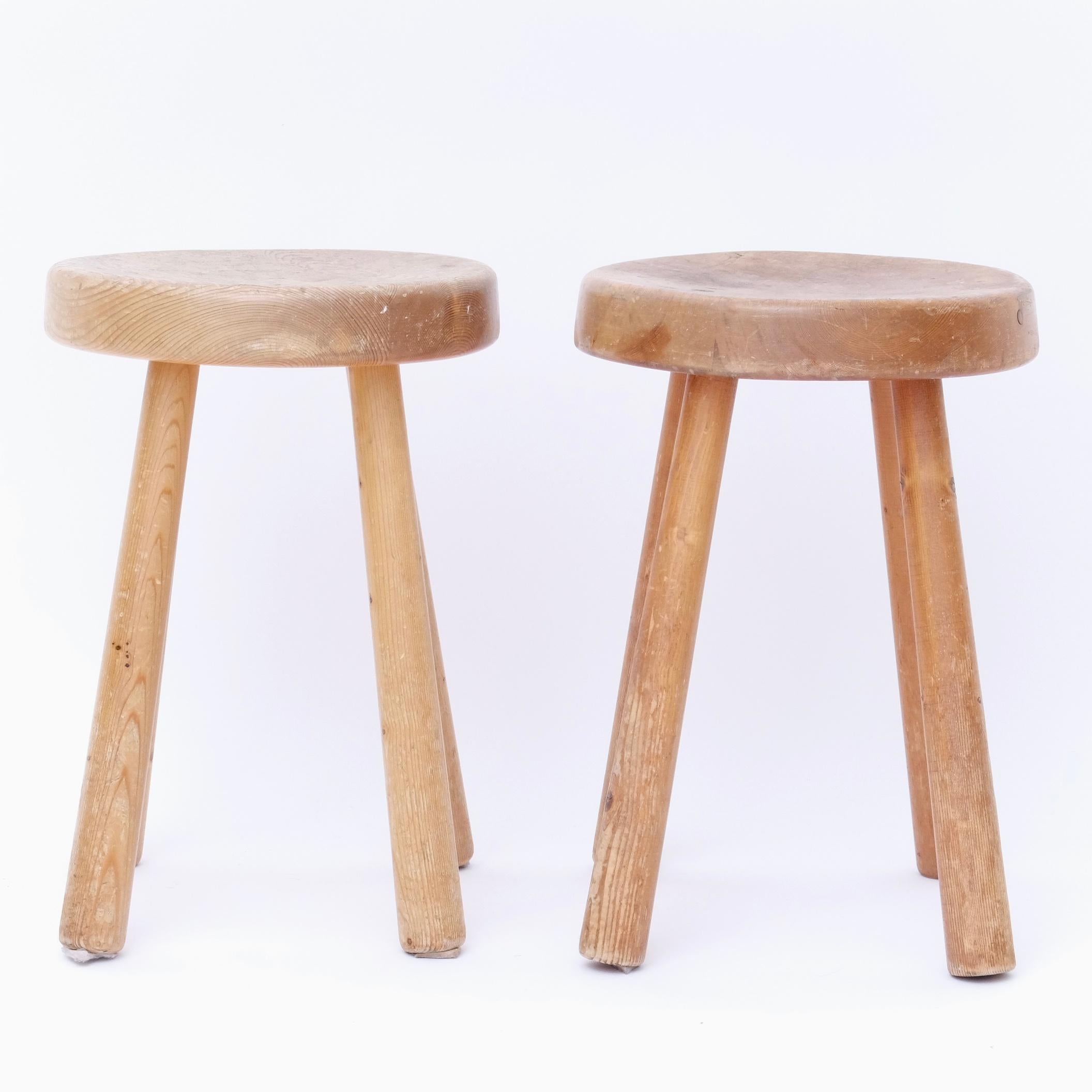 Very Rare Set of Charlotte Perriand 4 Legs Configuration Stools For Sale 11