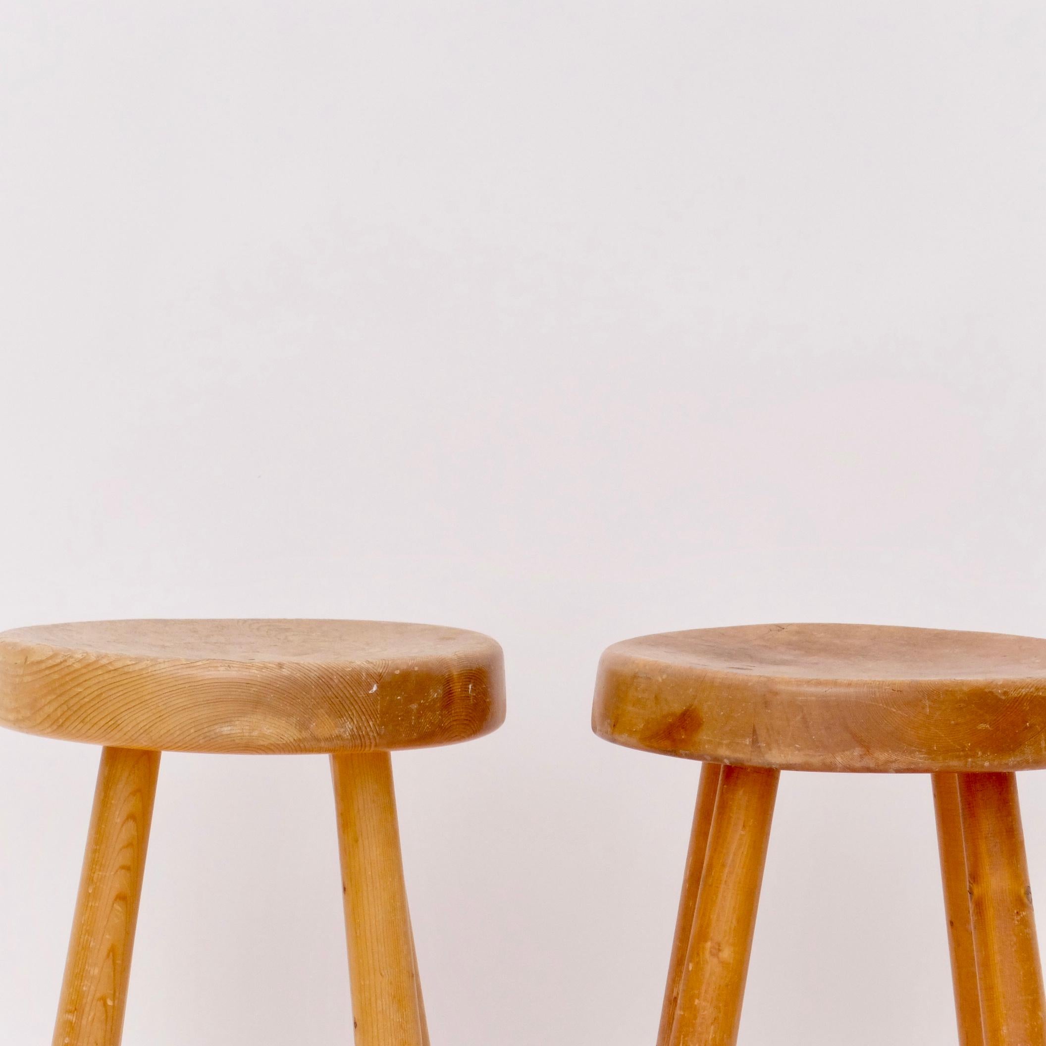 Very Rare Set of Charlotte Perriand 4 Legs Configuration Stools For Sale 12