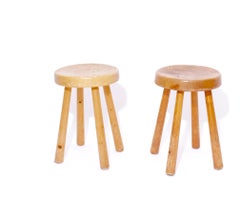 Very Rare Set of Charlotte Perriand 4 Legs Configuration Stools
