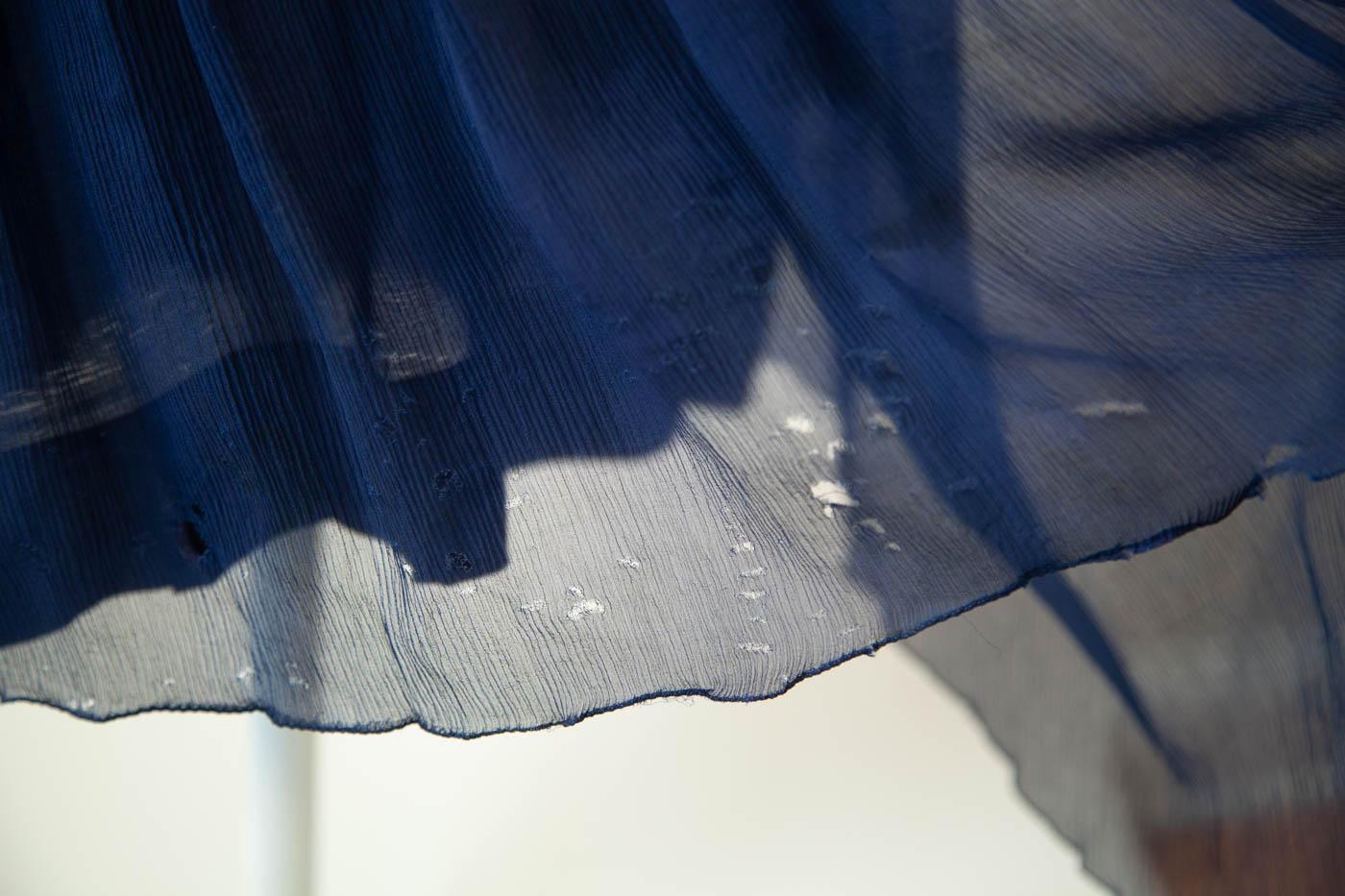 Sehr Vintage Original 1920er Jahre Seiden-Chiffon-Blaues Kleid im Angebot 1