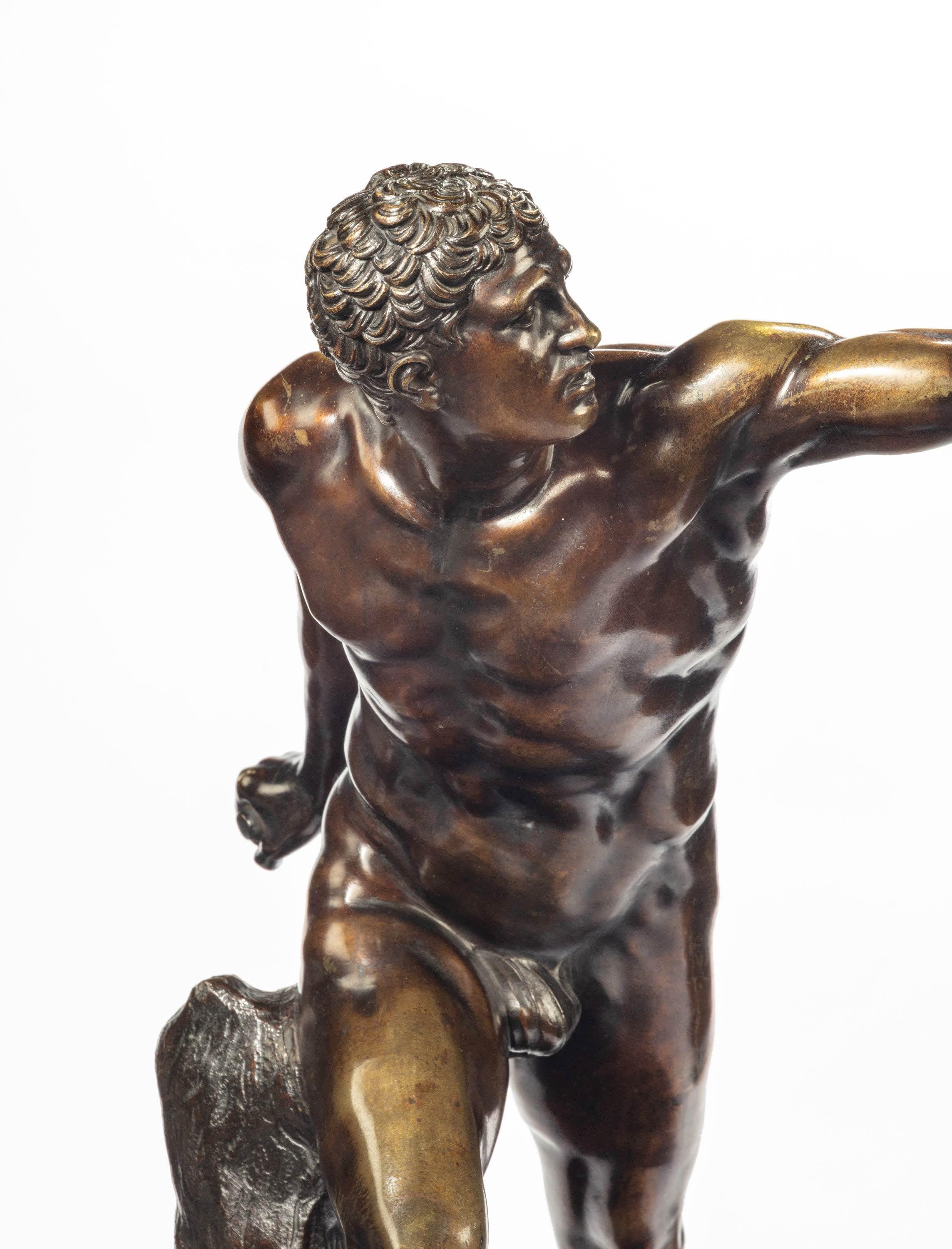 A very well cast 19th century bronze of the gladiator. Fully nude. Of Italian manufacture. Good original patina.
  
