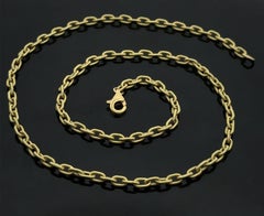 Very Well Made Italian 18k Yellow Gold 18" Textured Cable Link Chain Necklace