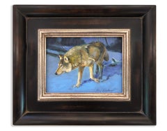Alert Wolf (American West, alert, nature, spectrums of color - snow & fur)