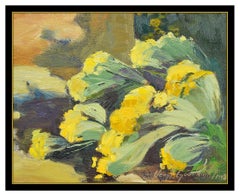 Veryl Goodnight Original Oil Painting On Board Signed Still Life Western Flower