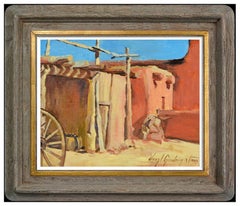 Vintage Veryl Goodnight Original Western Landscape Oil Painting On Canvas Signed Artwork