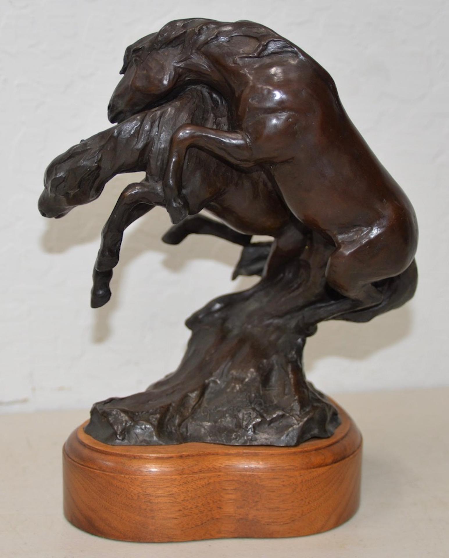 Stallions Determining Rank - Sculpture by Veryl Goodnight