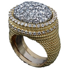 Veschetti 18 Karat White and Yellow Gold Diamond Ring