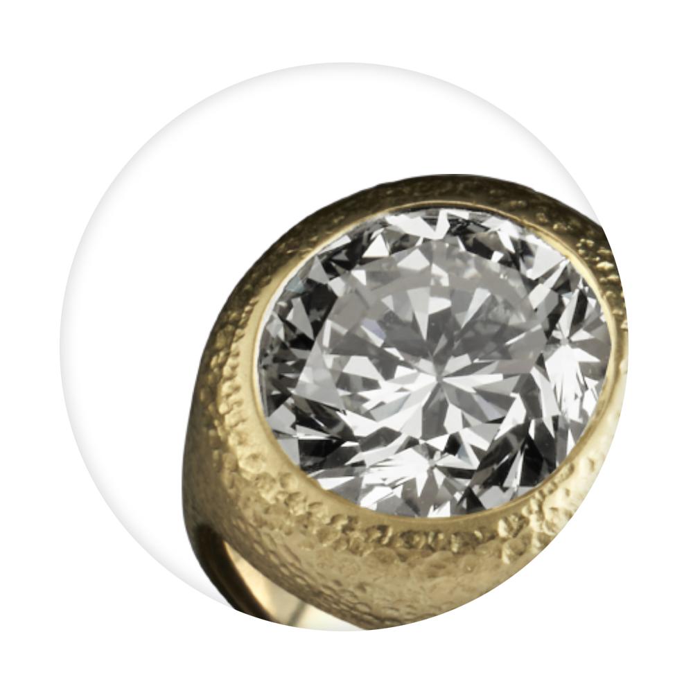 Verlobungsring aus 18 Karat Gelbgold mit Diamanten von Enschetti (Zeitgenössisch) im Angebot
