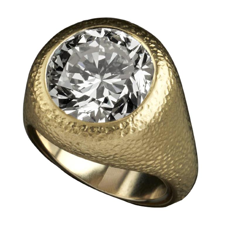 Verlobungsring aus 18 Karat Gelbgold mit Diamanten von Enschetti im Angebot