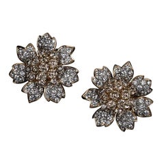 Veschetti 18 Karat Yellow Gold, Fancy Brown and White Diamond Earrings