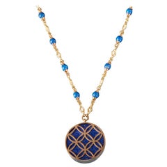 Veschetti 18 Karat Yellow Gold, Lapis Lazuli Necklace