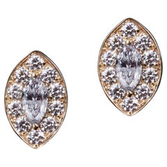 Veschetti 18 Kt Yellow Gold and Diamond Earrings